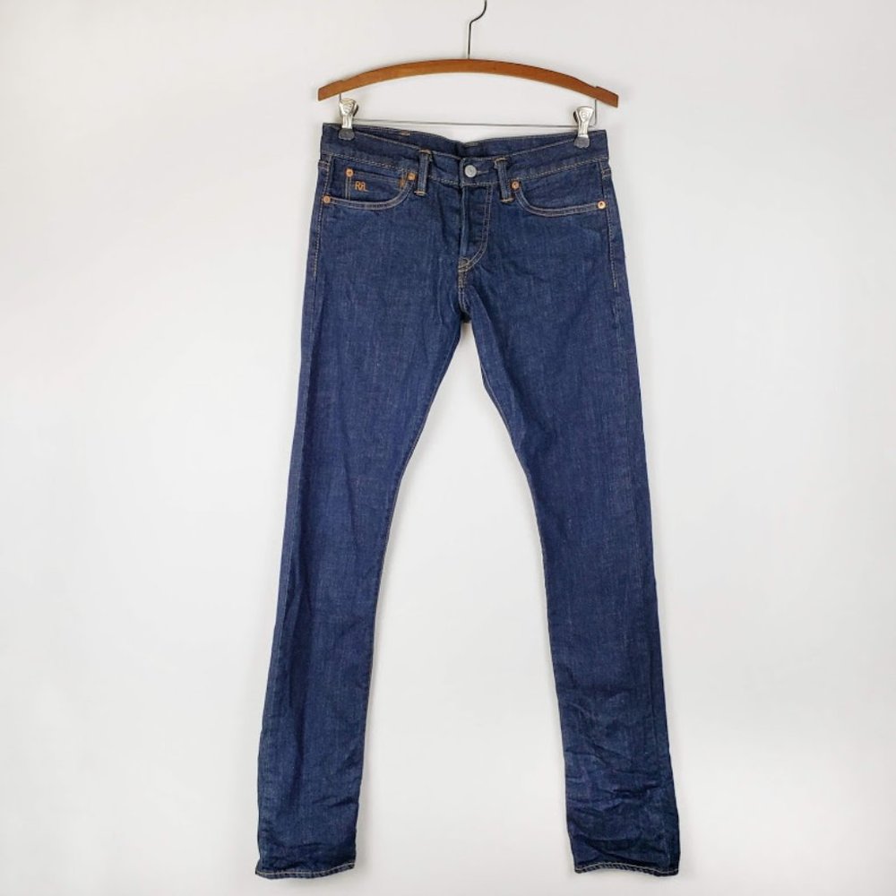 Ralph Lauren Double RL button fly jeans womens 28x34 dark blue classic